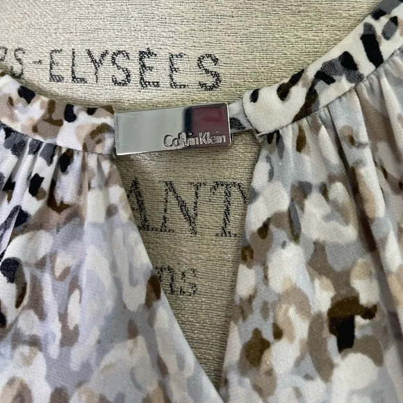 Calvin Klein Snow Leopard print Tunic Top with metal detail - Picture 2 of 10